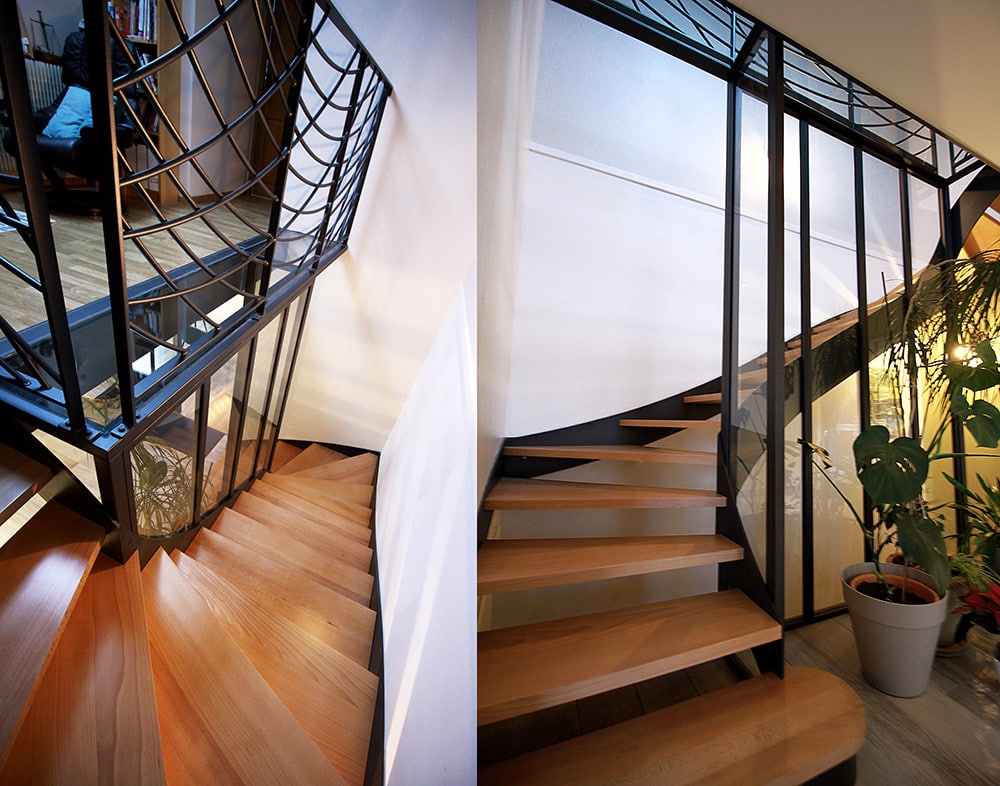 Escalier acier et bois Dijon