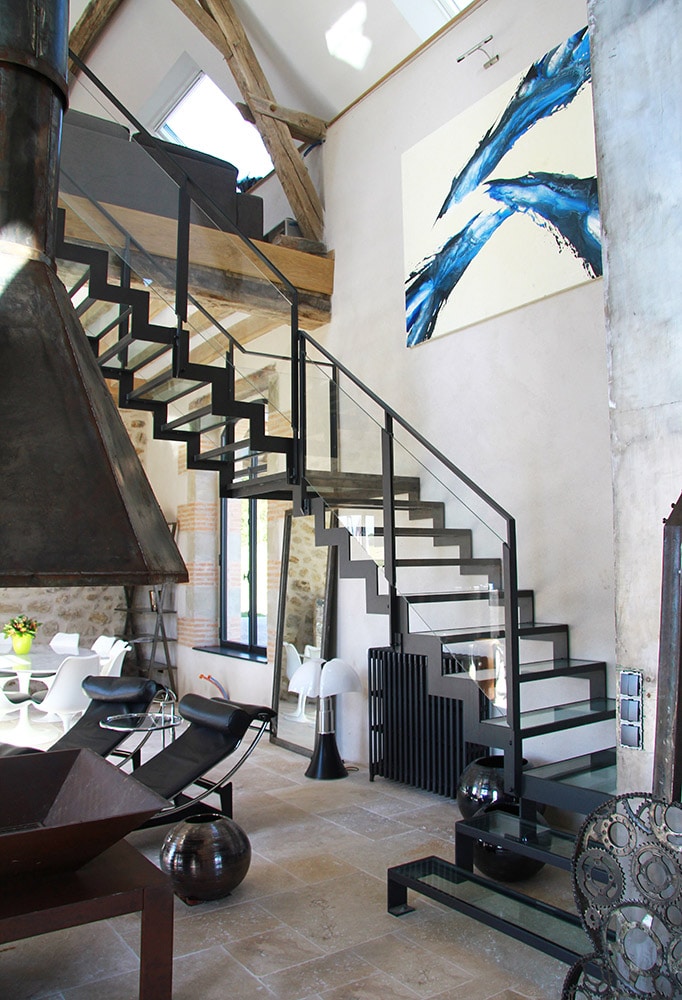 Escalier acier et verre Dijon