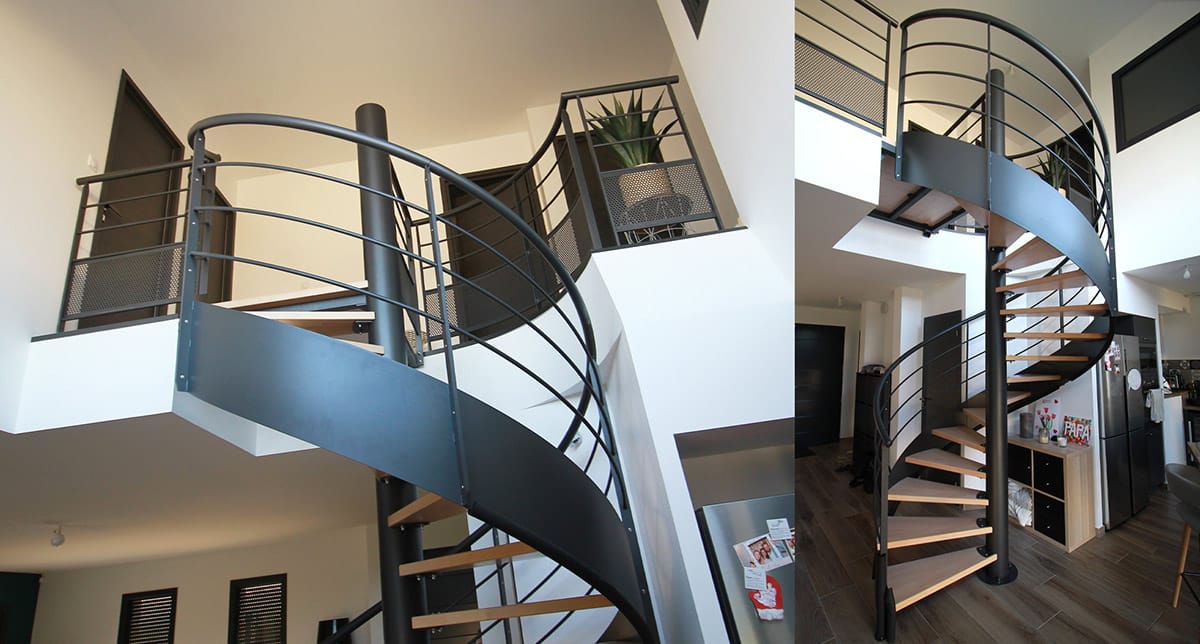 Escalier acier tournant dijon