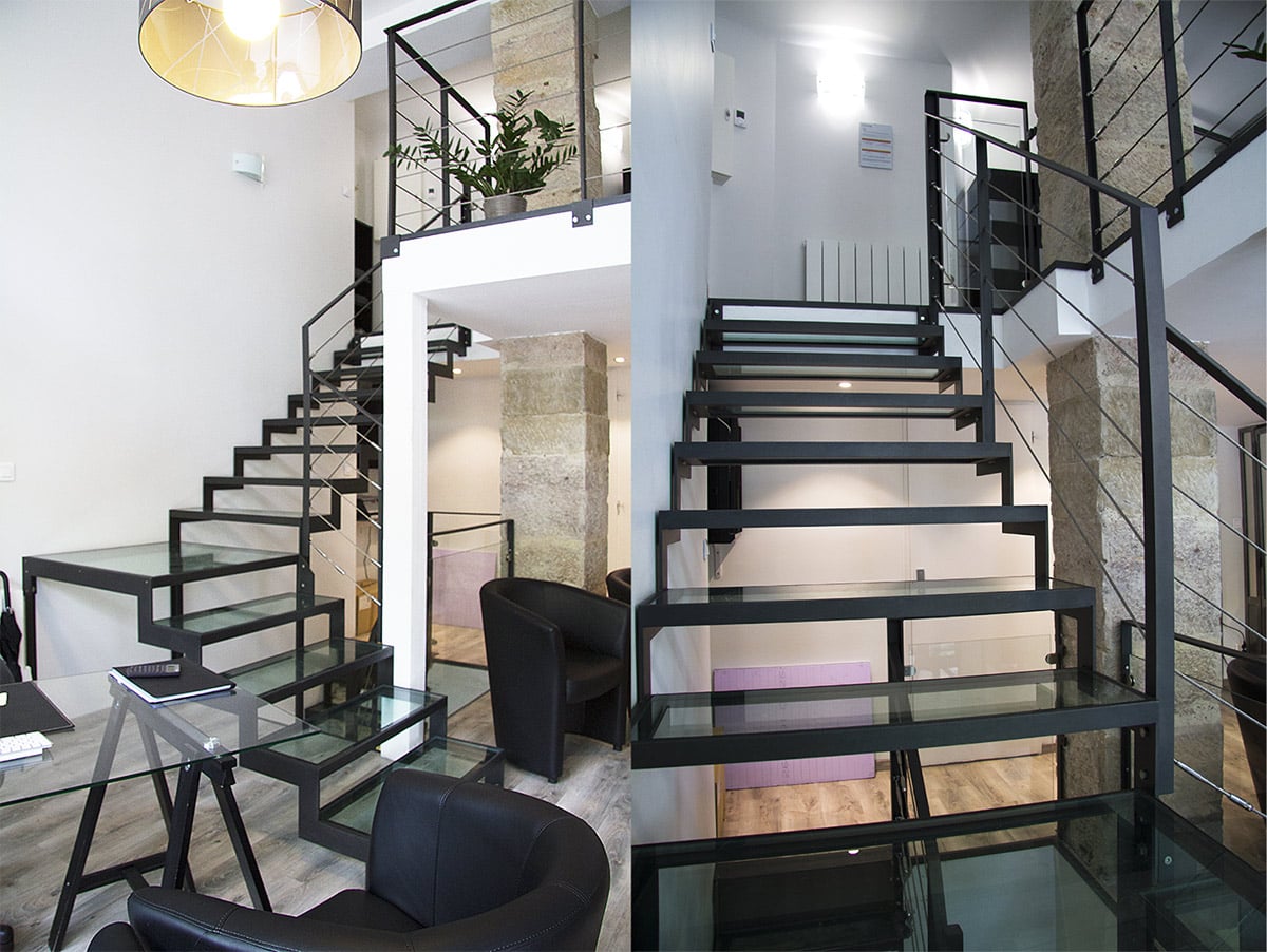 Escalier acier agence à Dijon