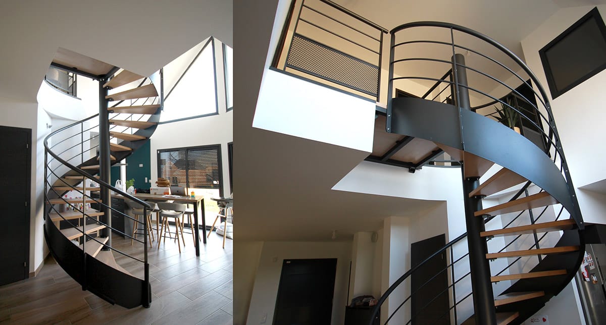 Escalier acier tournant dijon