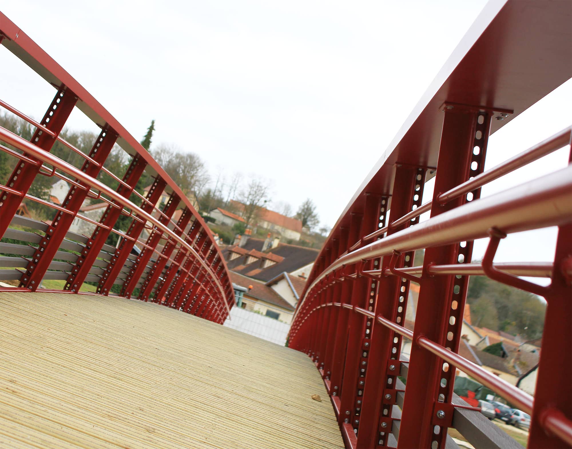 Passerelle acier et bois Bèze