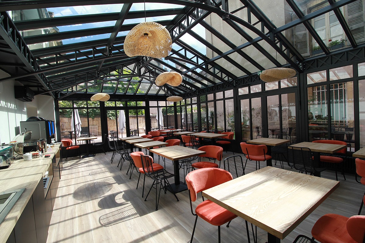 Veranda aluminium hôtel des Ducs Dijon