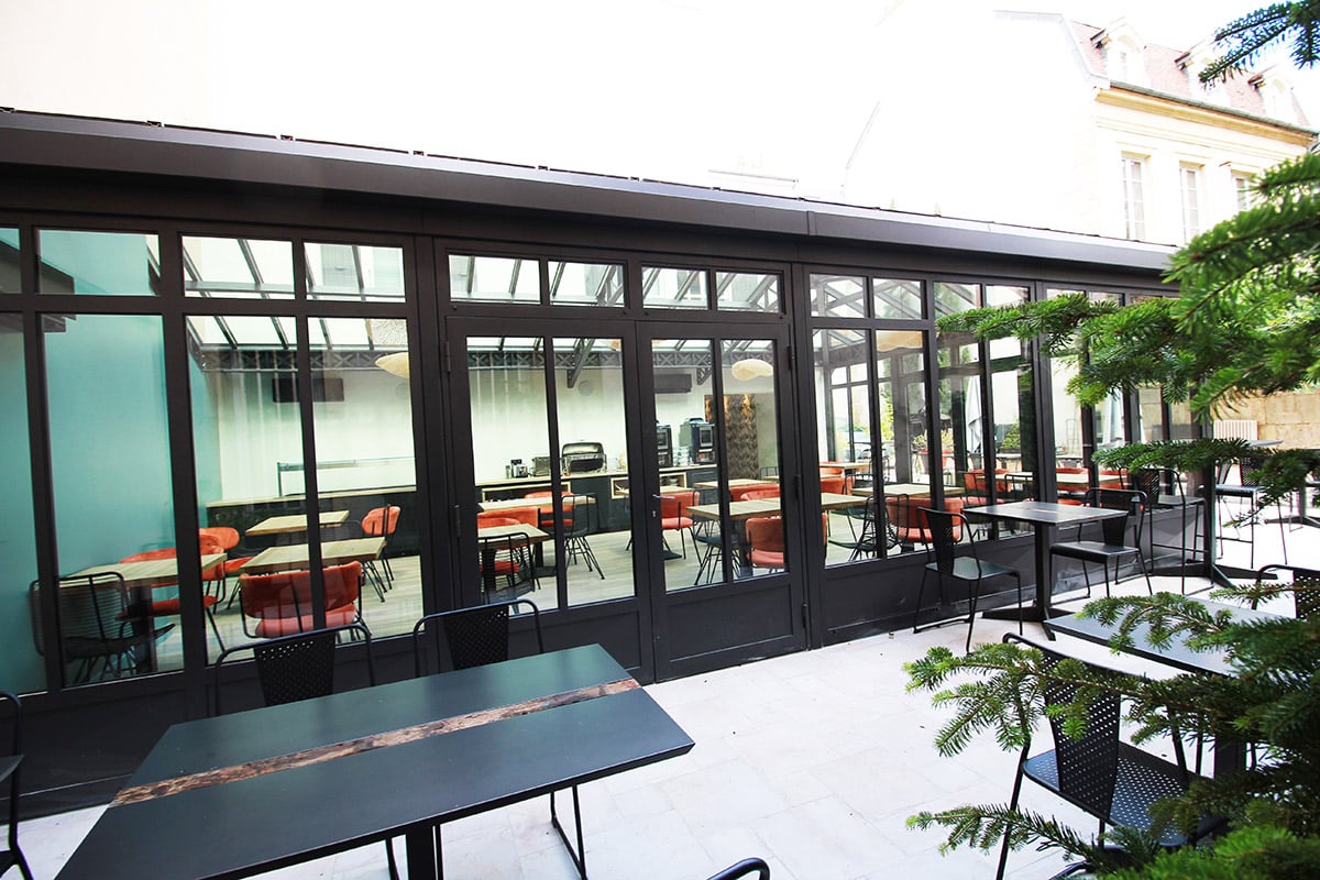 Veranda aluminium hôtel des Ducs Dijon
