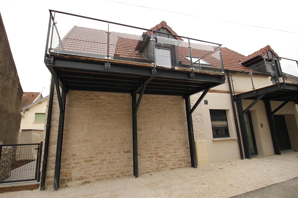Balcons acier et verre