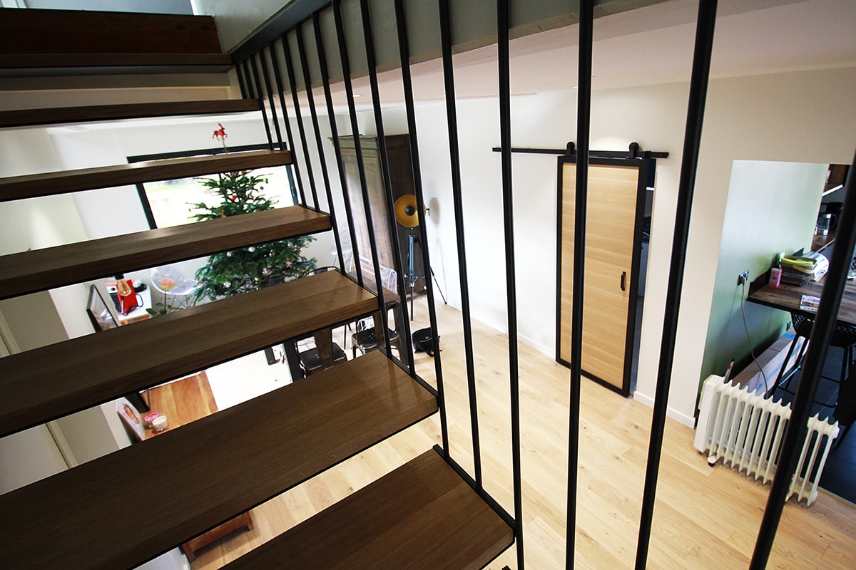 Escalier acier bois Dijon