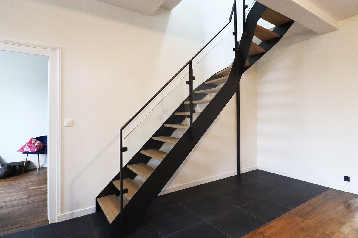 Escalier acier bois dijon